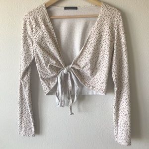 Brandy Melville Flora Coco Wrap Top Long Sleeve